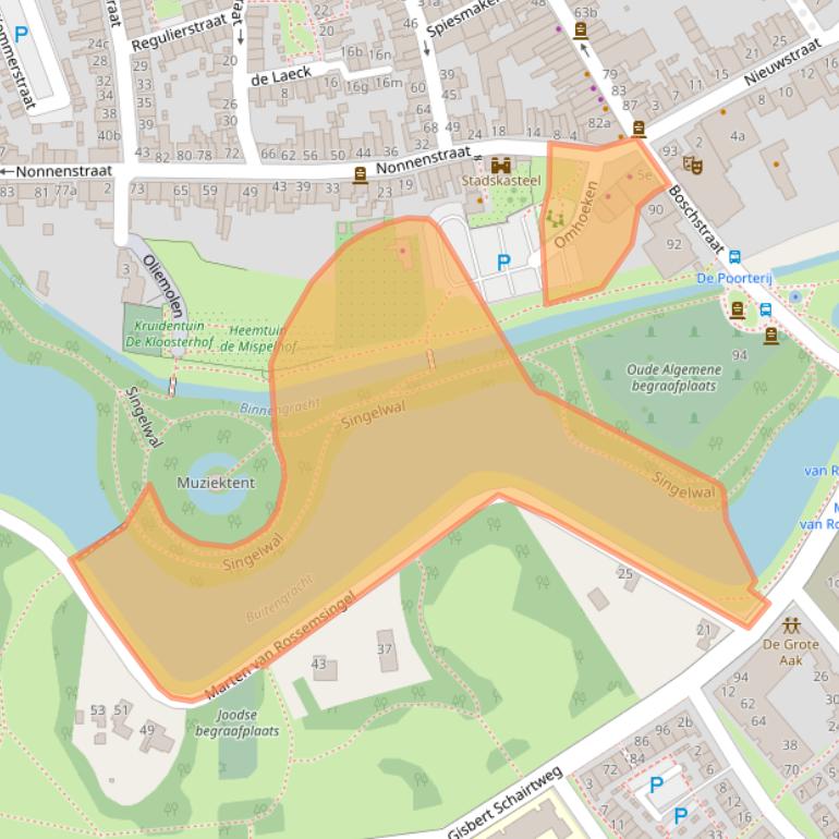 Kaart van postcodegebied 5301BD.