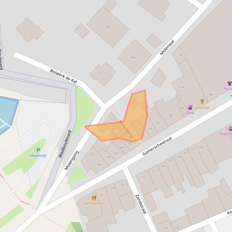 Kaart van postcodegebied 5301BW.