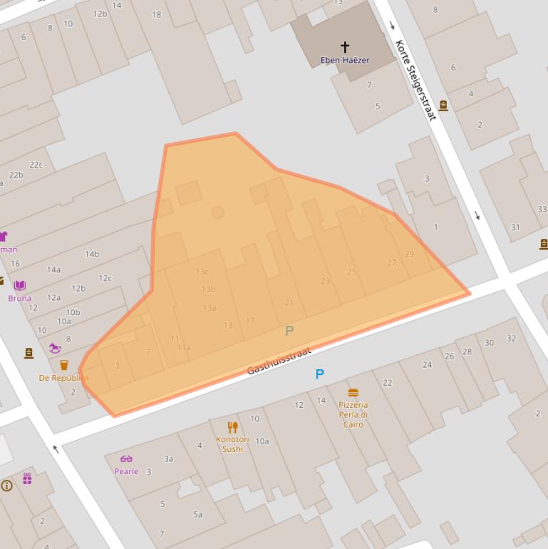 Kaart van postcodegebied 5301CA.