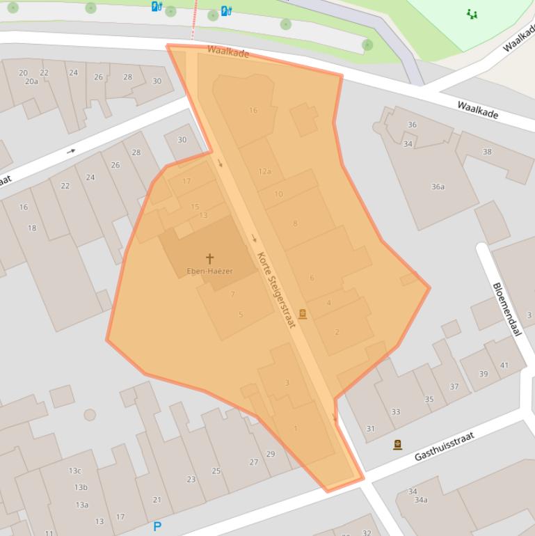 Kaart van postcodegebied 5301CE.