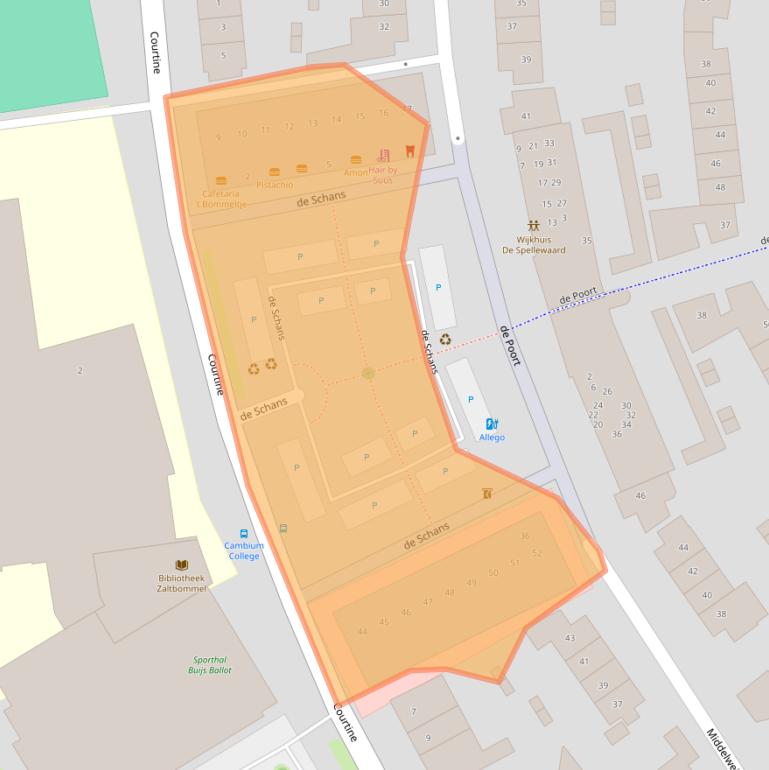 Kaart van postcodegebied 5301DL.