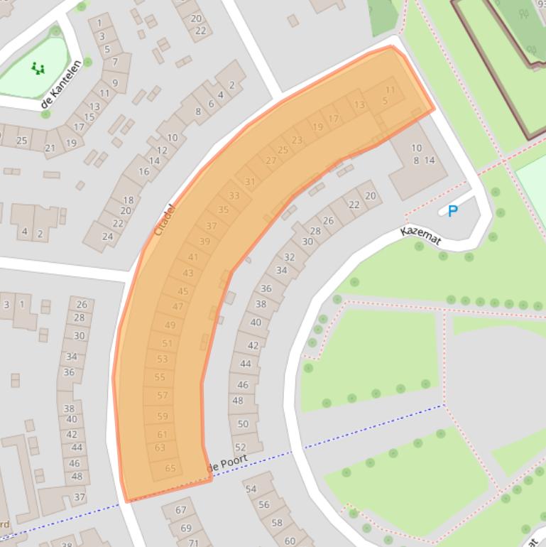 Kaart van postcodegebied 5301JG.