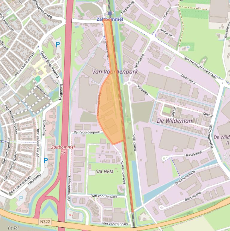 Kaart van postcodegebied 5301KJ.