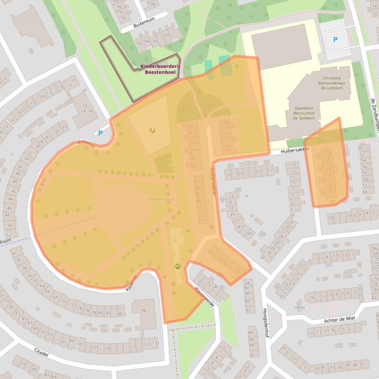 Kaart van postcodegebied 5301WZ.