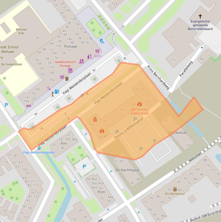 Kaart van postcodegebied 5302TD.