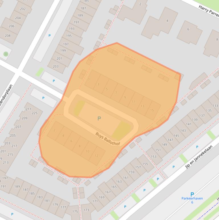 Kaart van postcodegebied 5302TW.