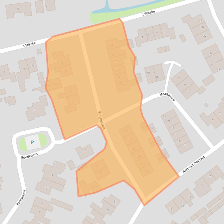 Kaart van postcodegebied 5305BJ.