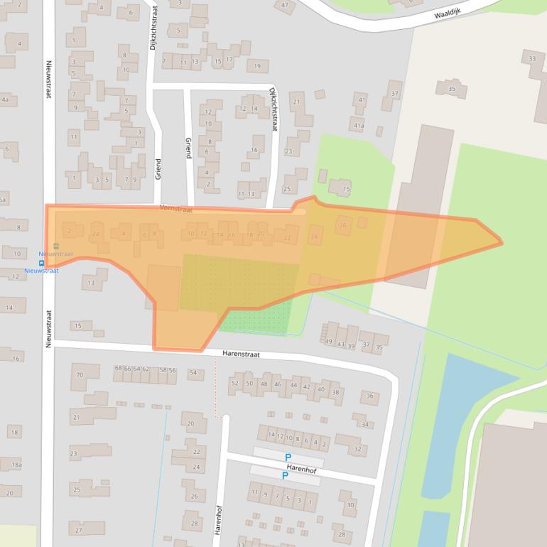 Kaart van postcodegebied 5305EJ.