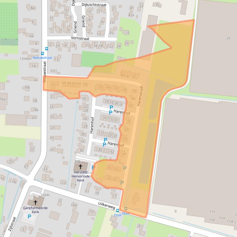 Kaart van postcodegebied 5305EN.