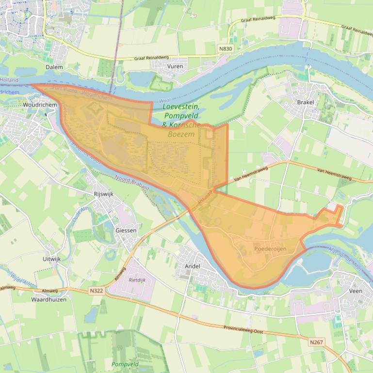 Kaart van postcodegebied 5307.