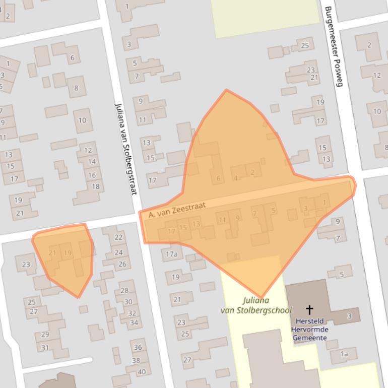 Kaart van postcodegebied 5307HE.