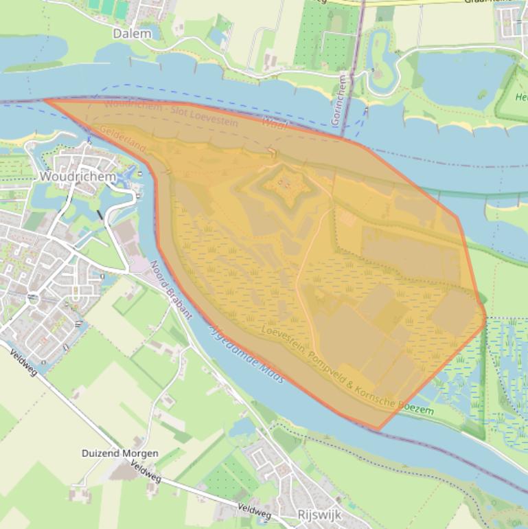 Kaart van postcodegebied 5307TG.