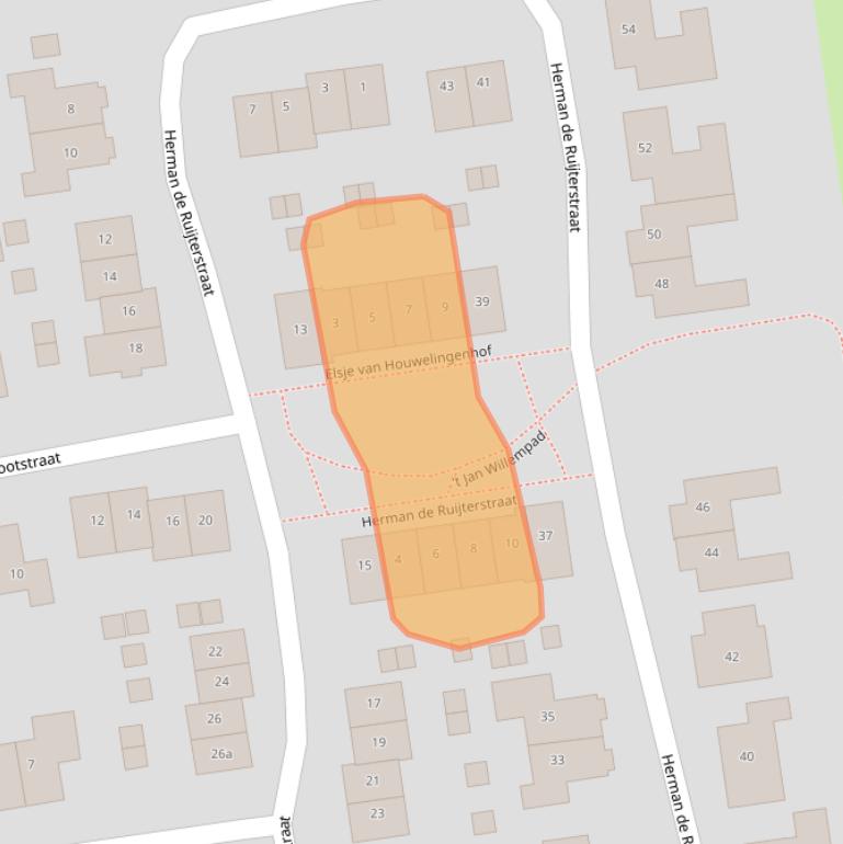 Kaart van postcodegebied 5307VN.