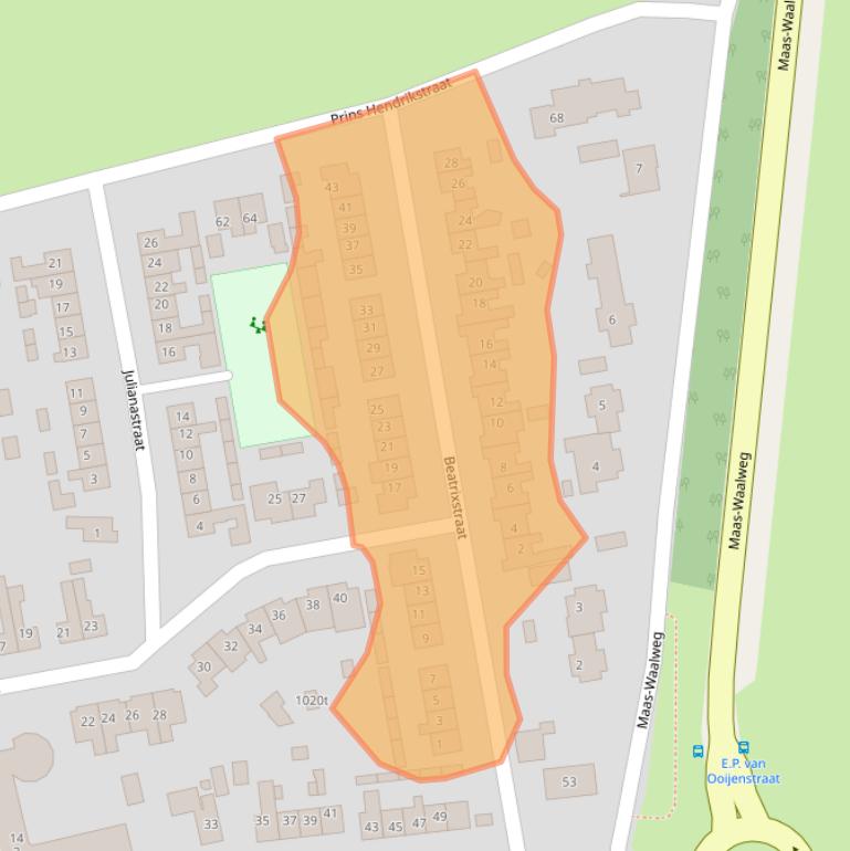 Kaart van postcodegebied 5308KA.