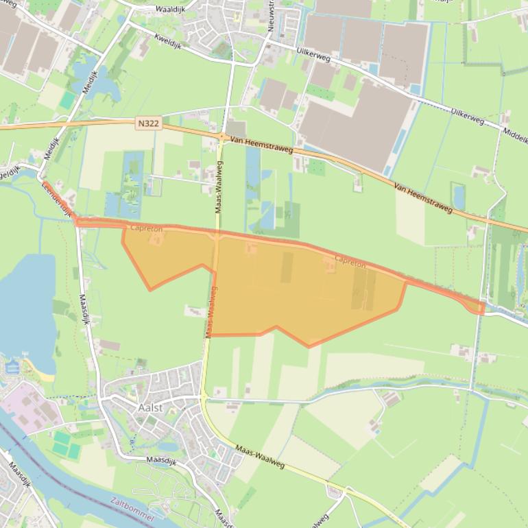 Kaart van postcodegebied 5308NT.