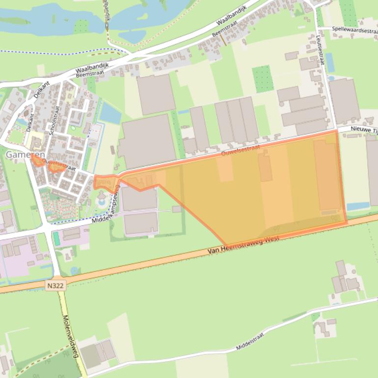 Kaart van postcodegebied 5311EH.