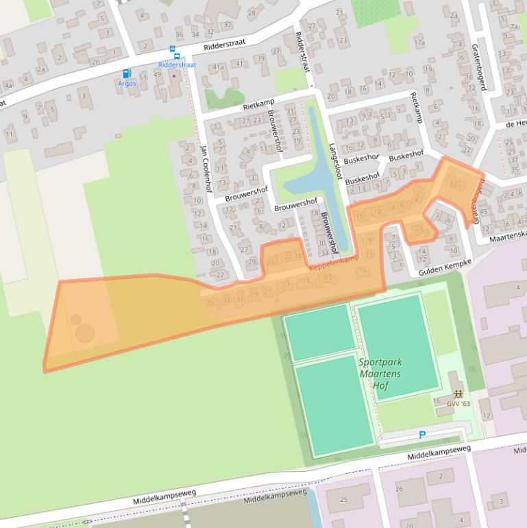 Kaart van postcodegebied 5311GZ.