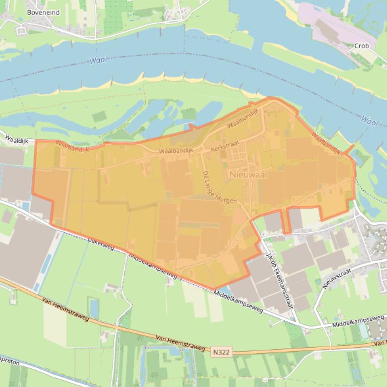 Kaart van postcodegebied 5313.