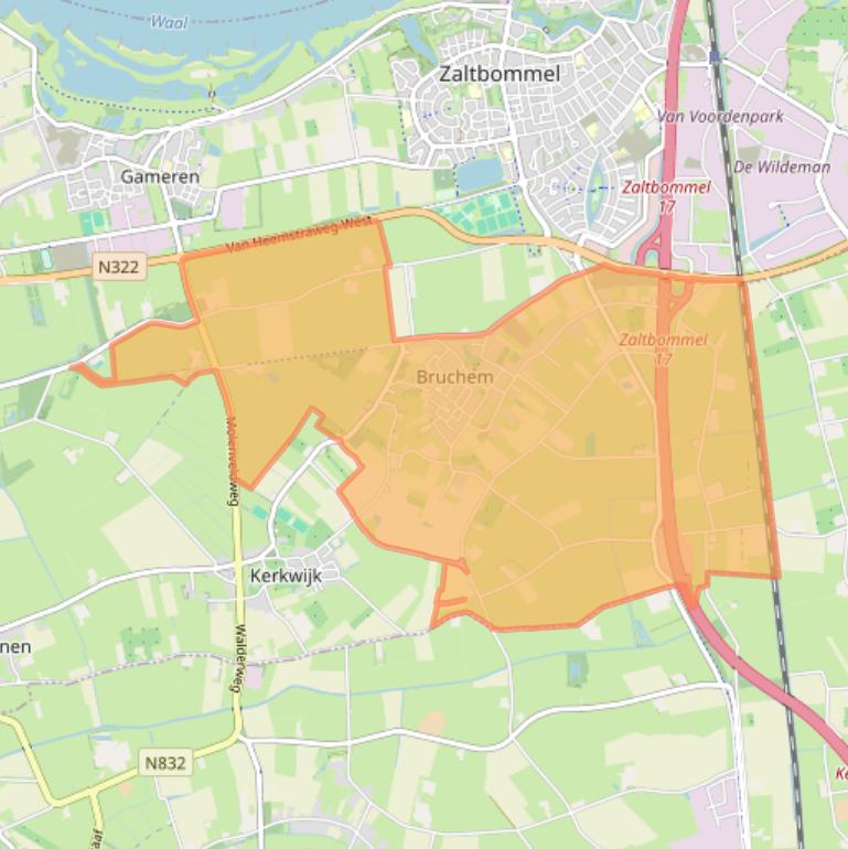 Kaart van postcodegebied 5314.