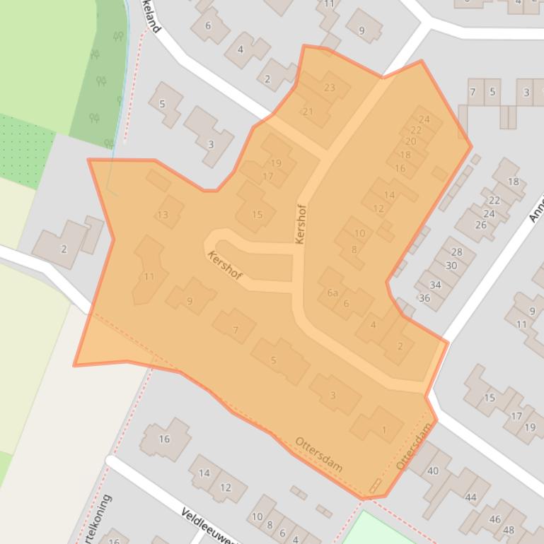 Kaart van postcodegebied 5314BW.