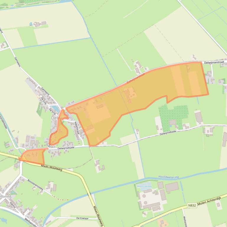 Kaart van postcodegebied 5316BA.