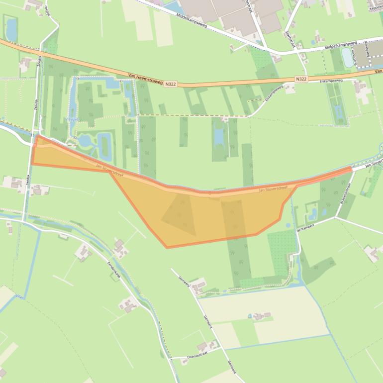 Kaart van postcodegebied 5316NC.