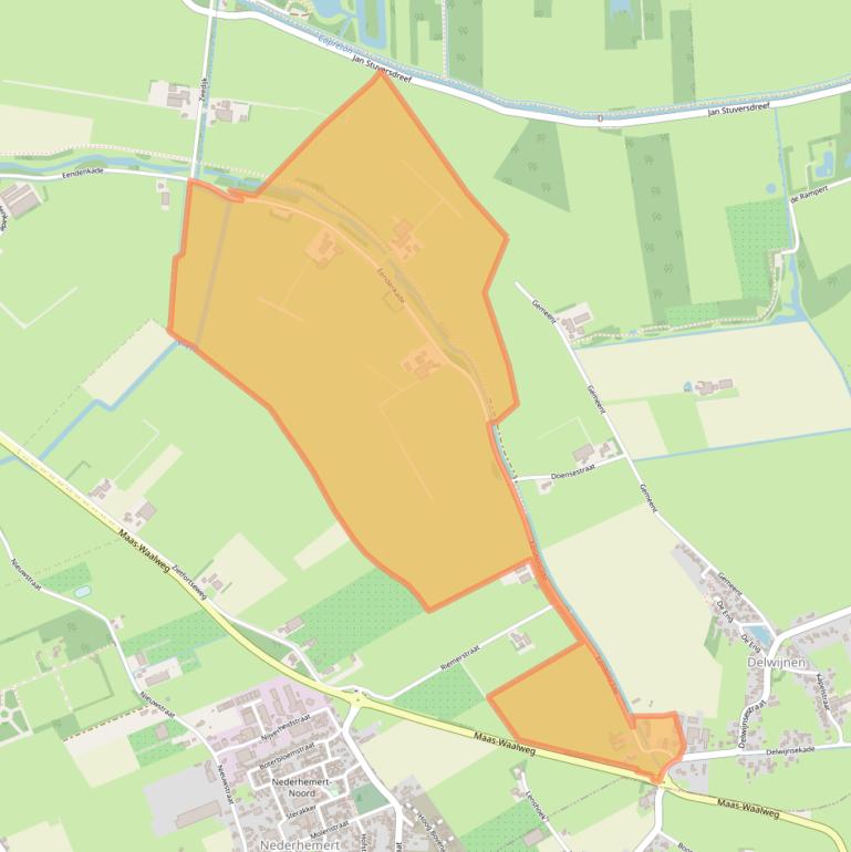 Kaart van postcodegebied 5316NM.