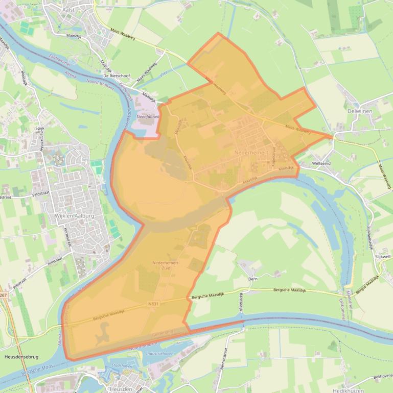 Kaart van postcodegebied 5317.