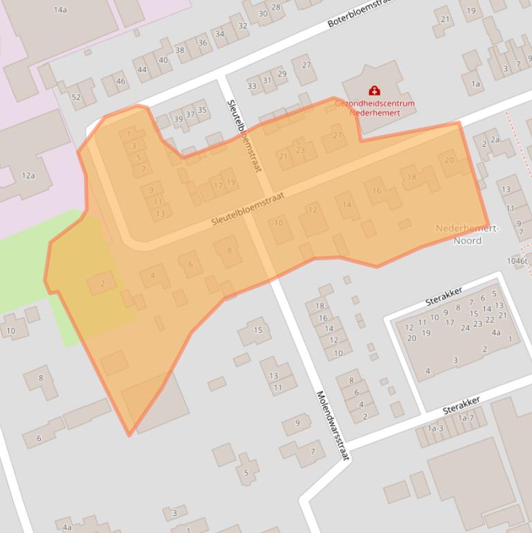 Kaart van postcodegebied 5317NB.