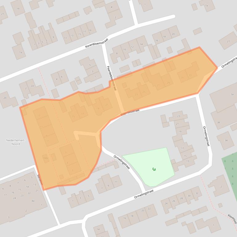 Kaart van postcodegebied 5317NC.