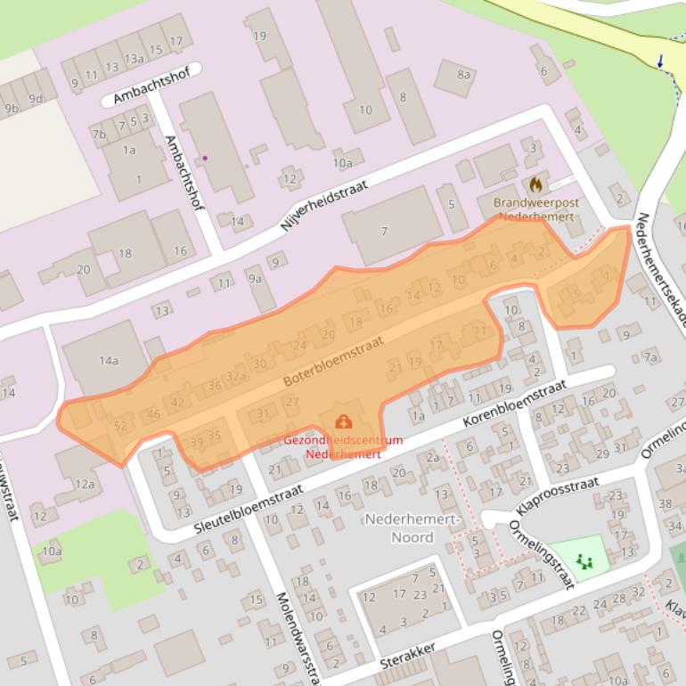 Kaart van postcodegebied 5317NH.
