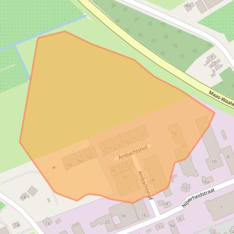 Kaart van postcodegebied 5317NN.