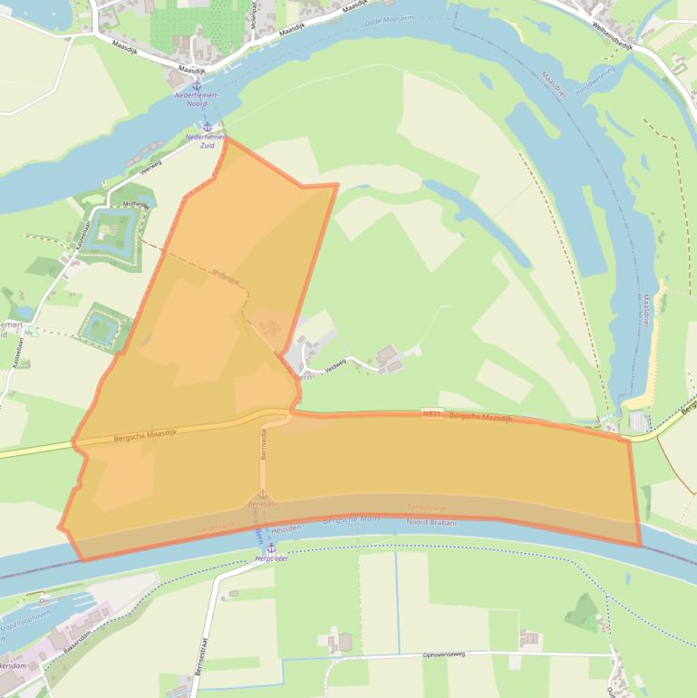 Kaart van postcodegebied 5318LB.