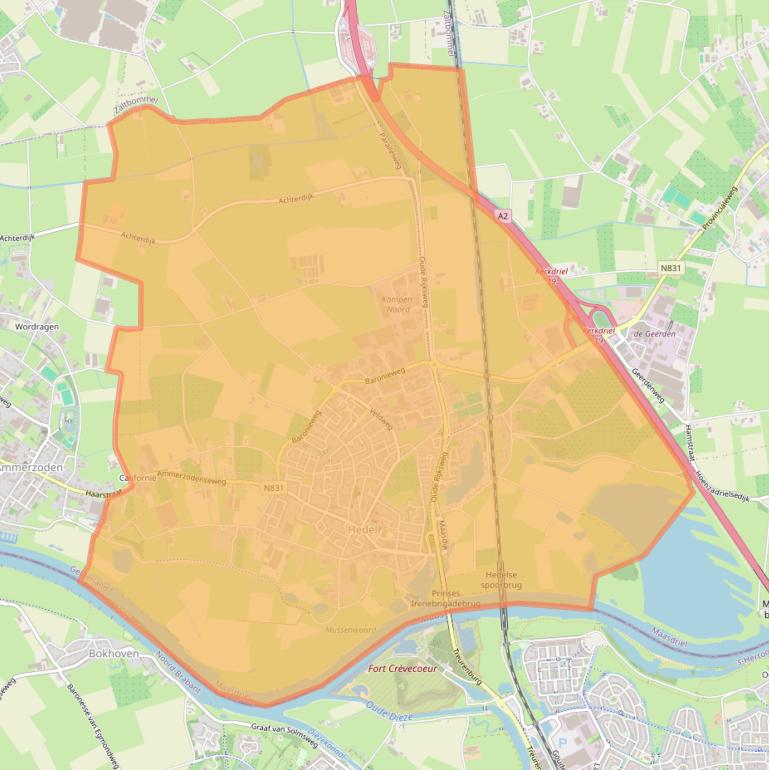 Kaart van postcodegebied 5321.