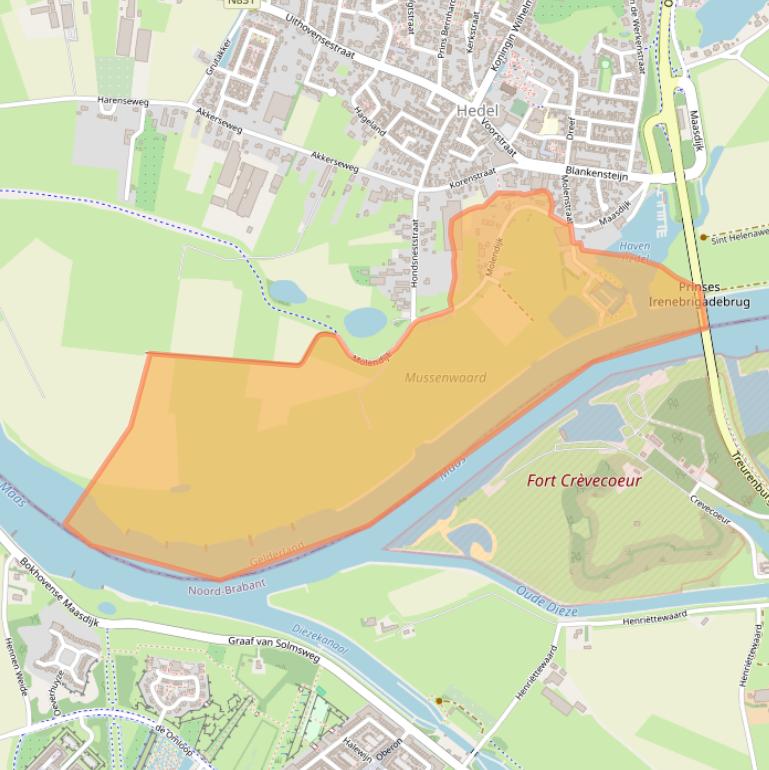 Kaart van postcodegebied 5321GG.