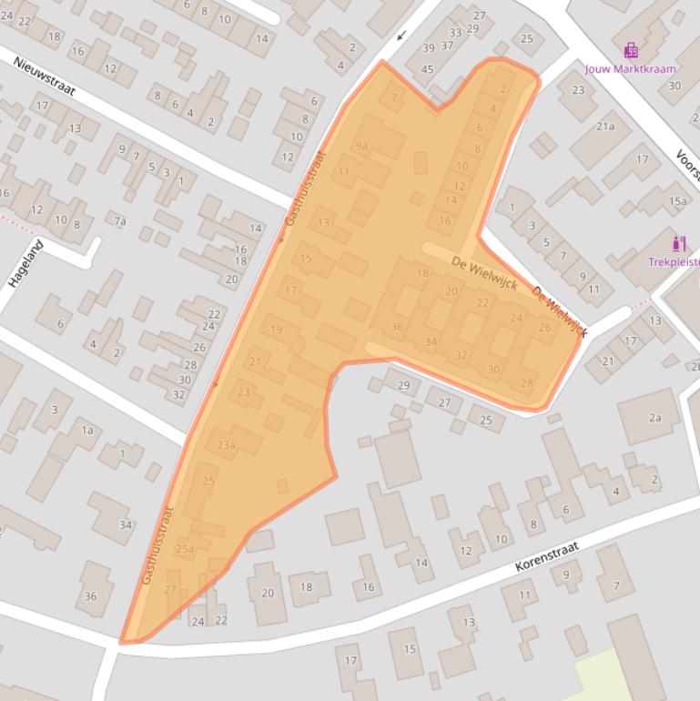 Kaart van postcodegebied 5321GW.