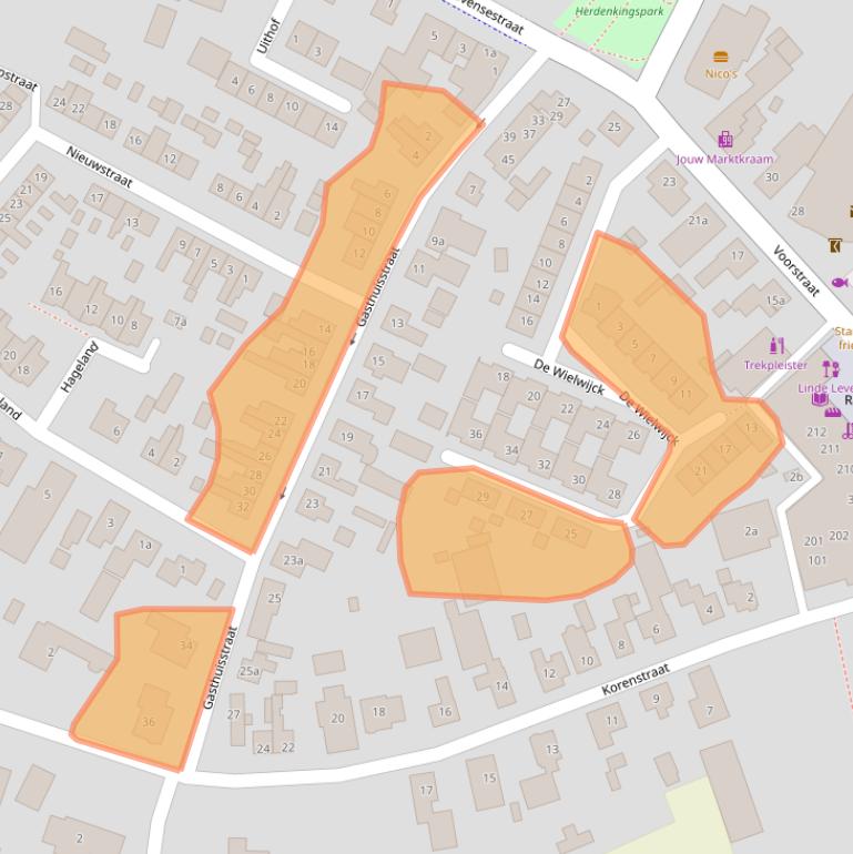 Kaart van postcodegebied 5321GX.