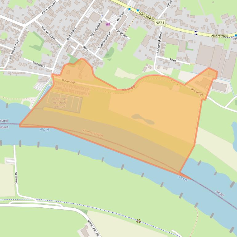Kaart van postcodegebied 5324AZ.
