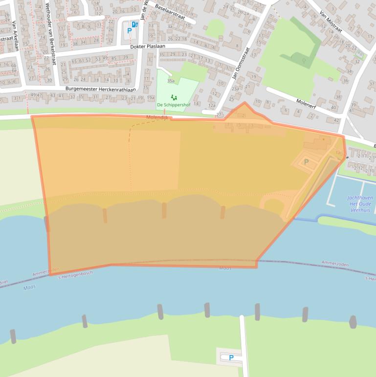 Kaart van postcodegebied 5324BC.