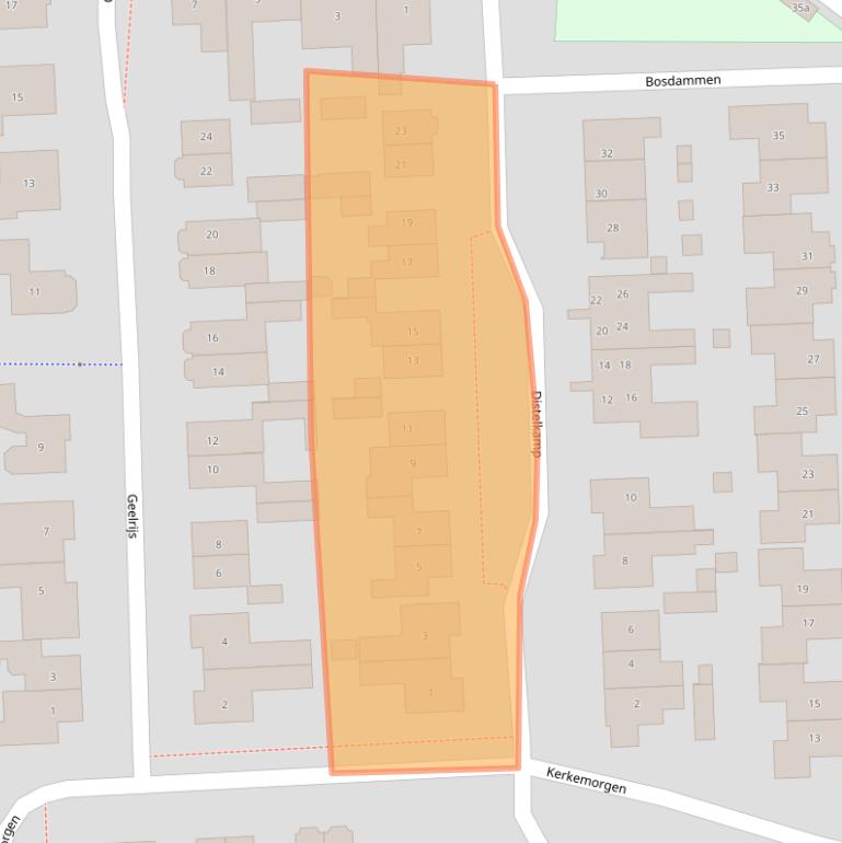 Kaart van postcodegebied 5324BM.