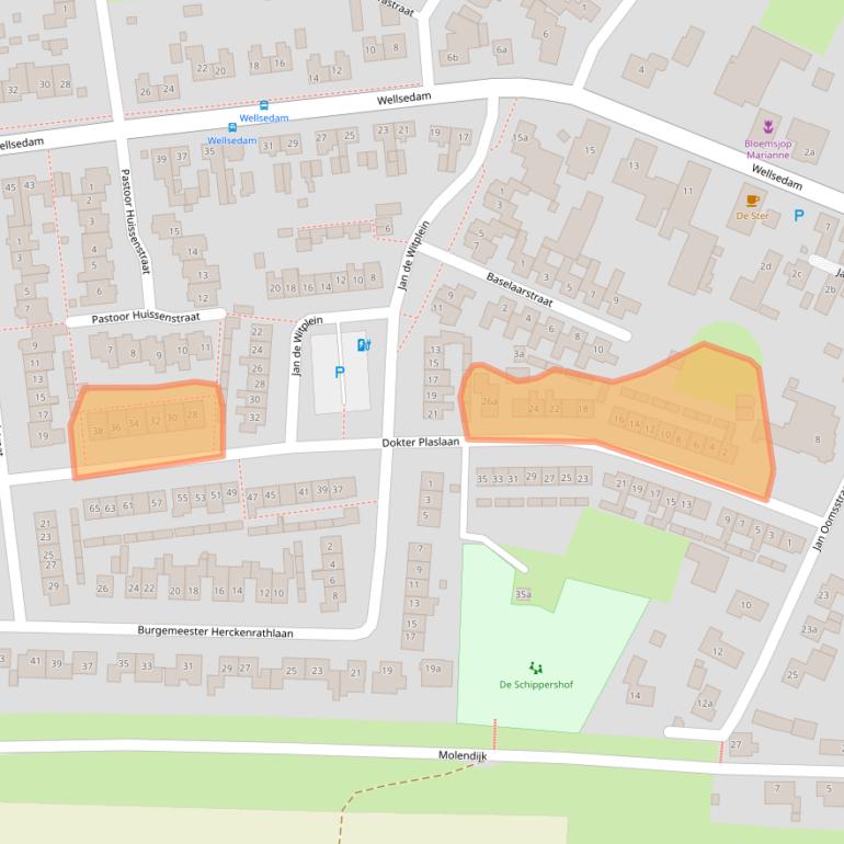 Kaart van postcodegebied 5324CS.