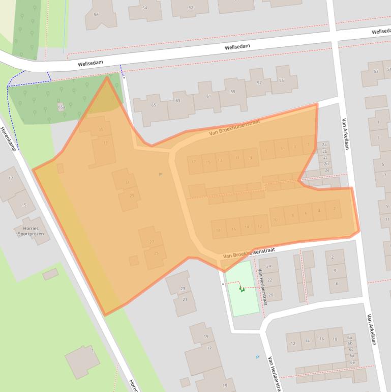 Kaart van postcodegebied 5324CZ.