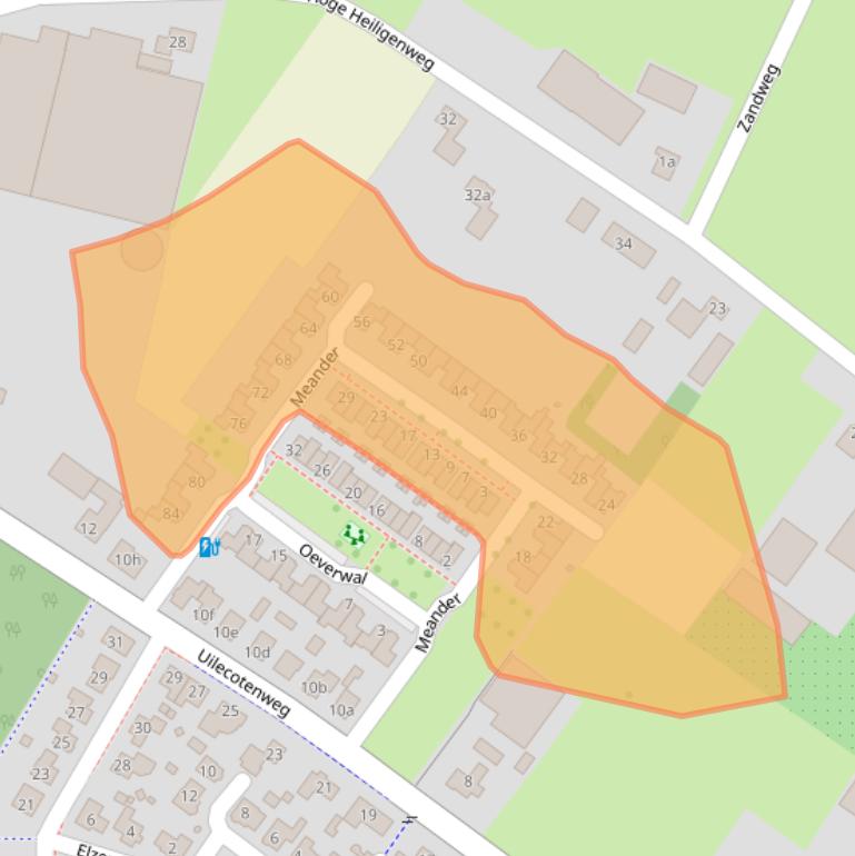 Kaart van postcodegebied 5324JA.