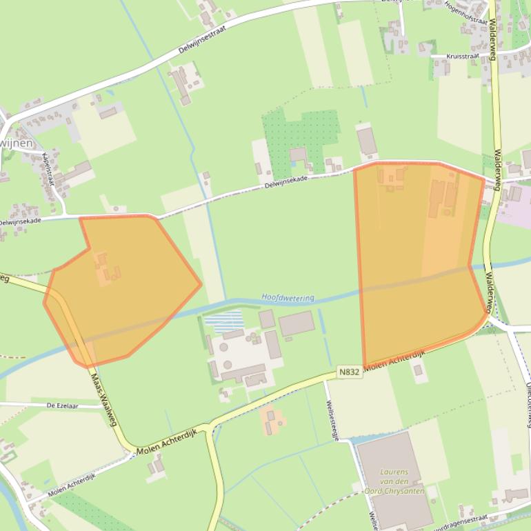 Kaart van postcodegebied 5325GA.