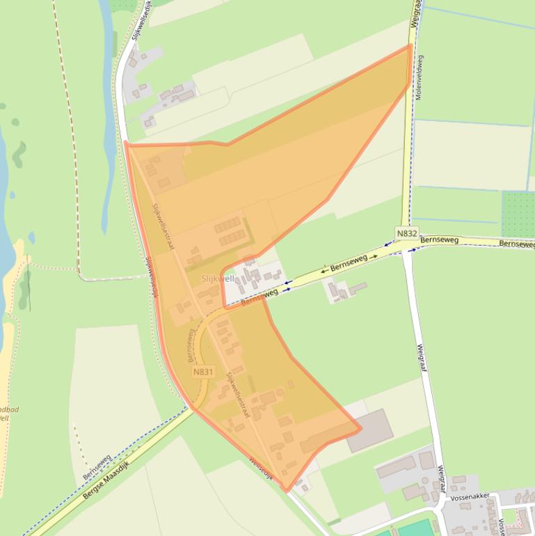 Kaart van postcodegebied 5325KB.