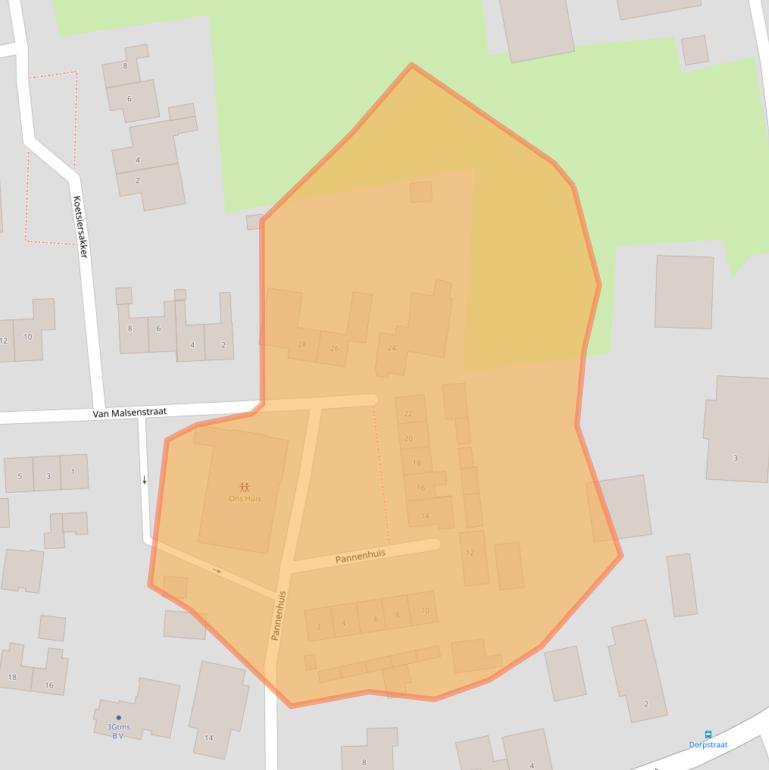 Kaart van postcodegebied 5325XE.