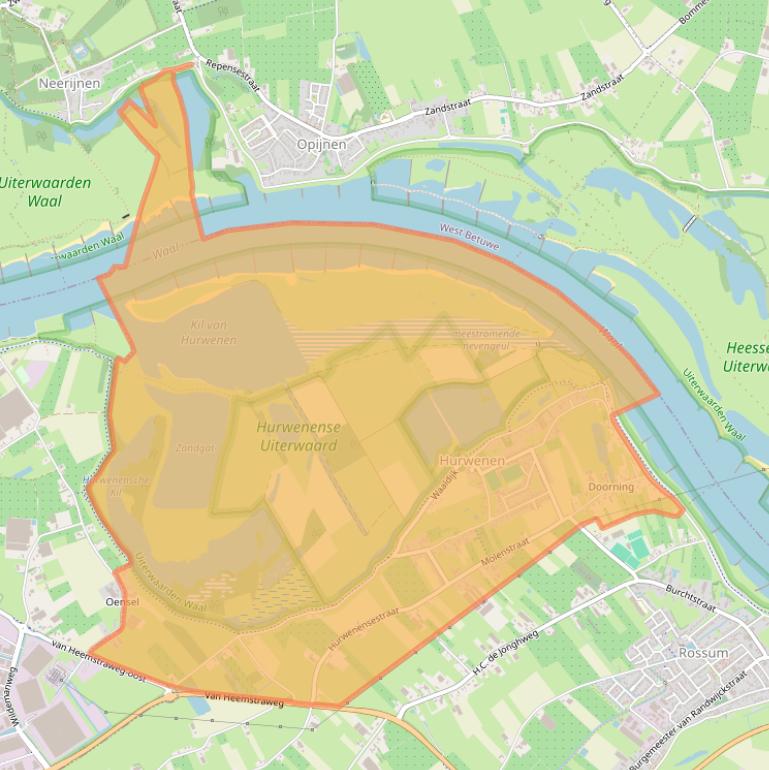 Kaart van postcodegebied 5327.