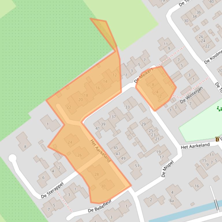 Kaart van postcodegebied 5328GR.