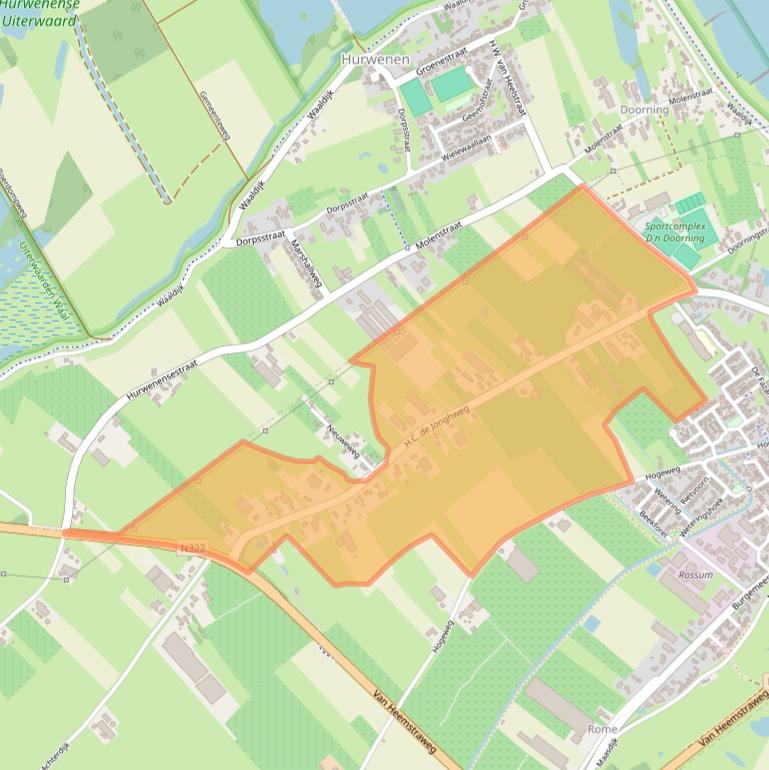 Kaart van postcodegebied 5328JD.