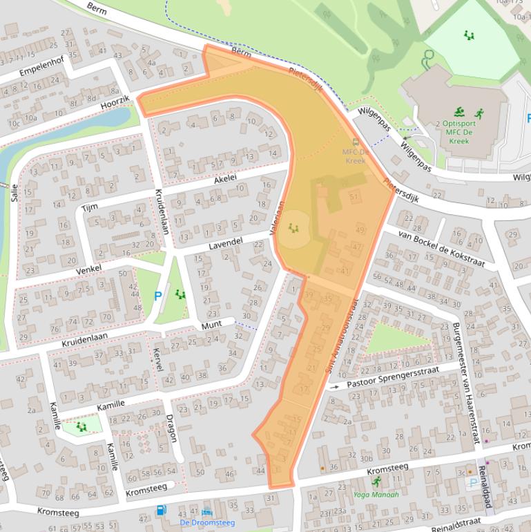 Kaart van postcodegebied 5331AA.